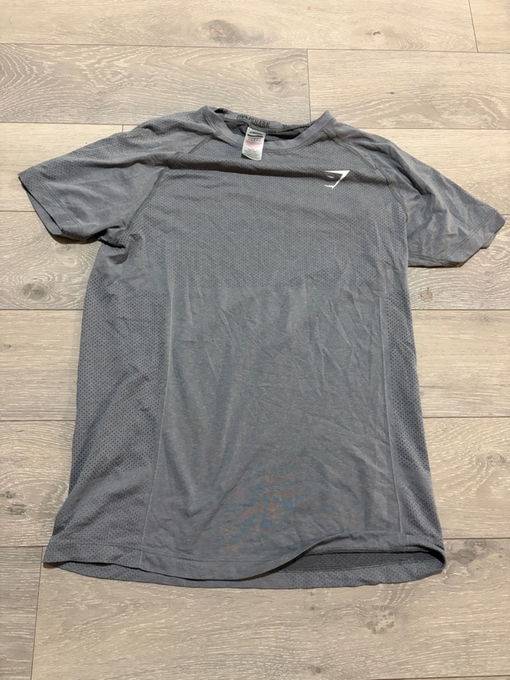 Gymshark Men's Gray Athletic Mesh Short-Sleeve Tee